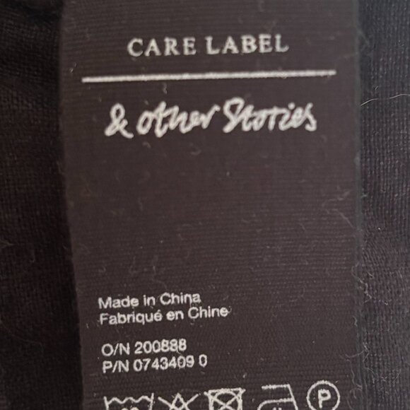 & Other Stories Black Linen Tortoise-Shell Belted Jumpsuit (size 12) - Picture 6 of 6